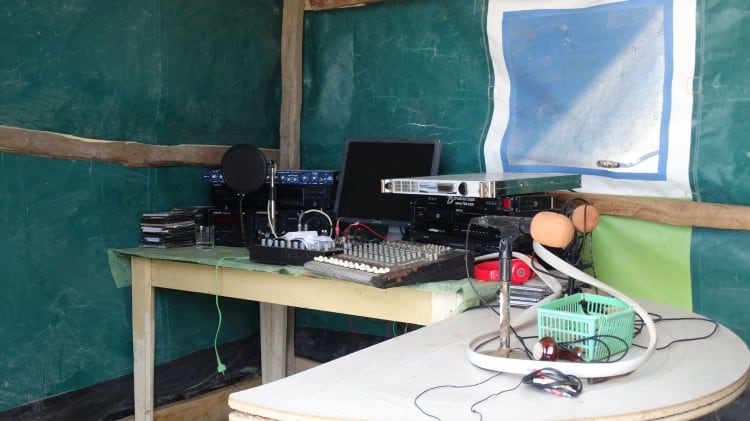 Radio equipment inside a tent