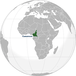 Map highlighting Cameroon