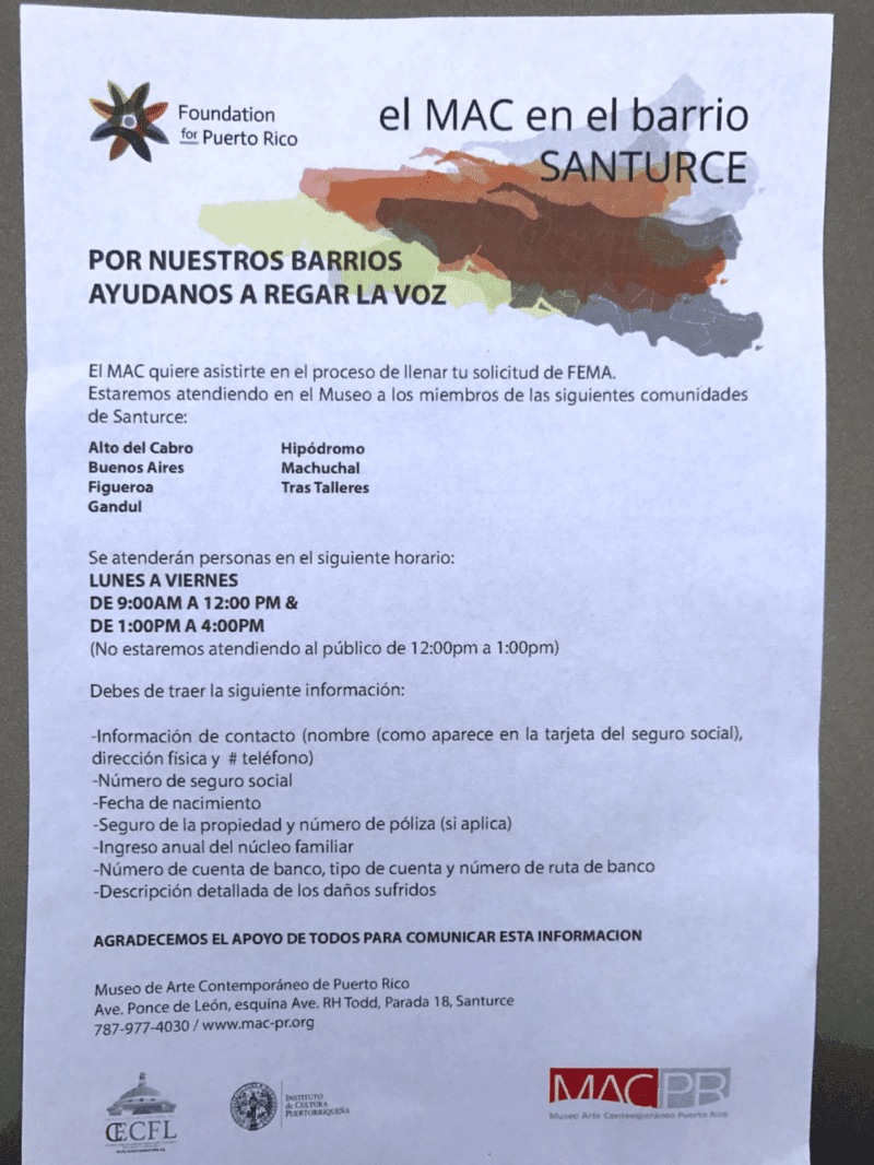 A flyer from the Foundation for Puerto Rico