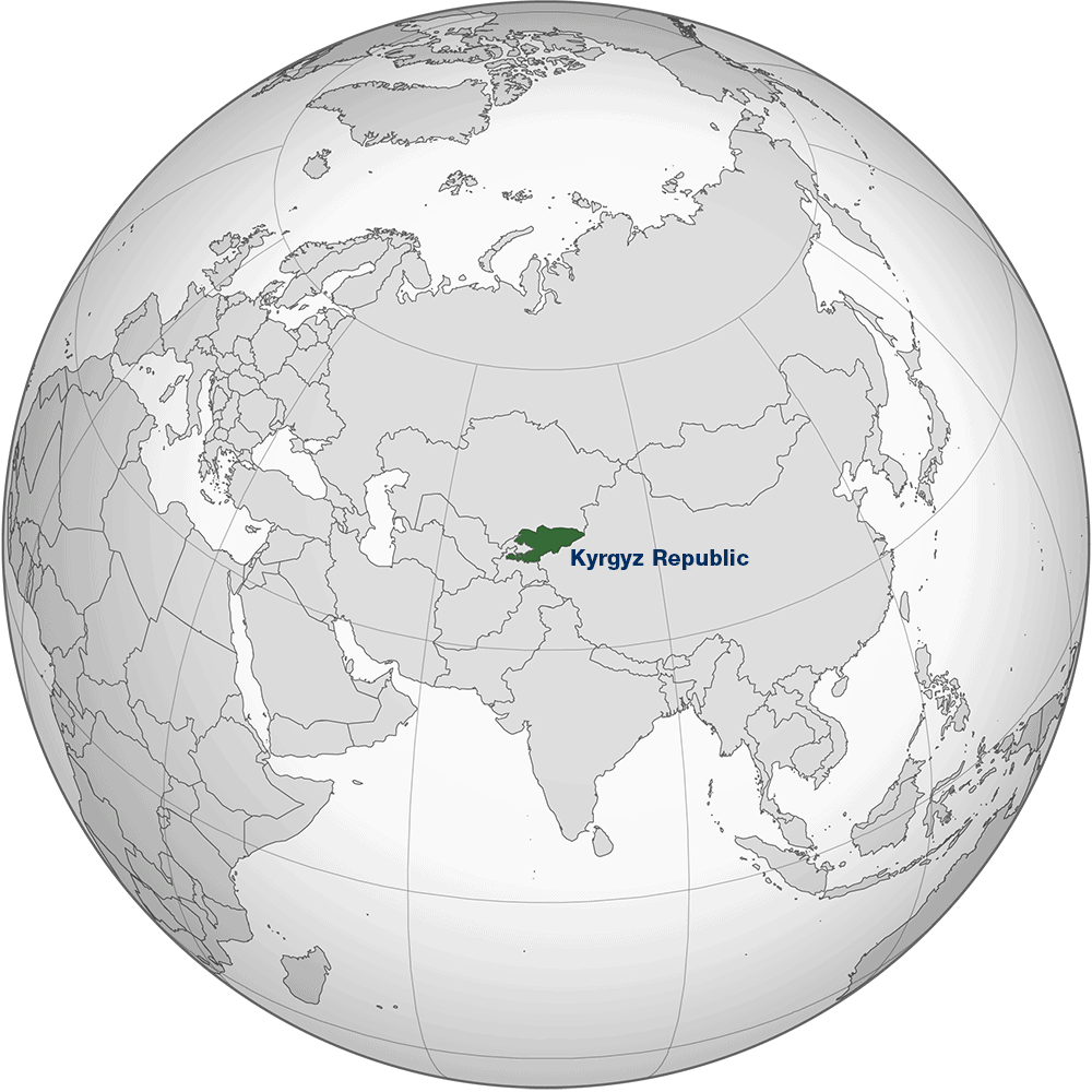 A map showing Kyrgyz Republic