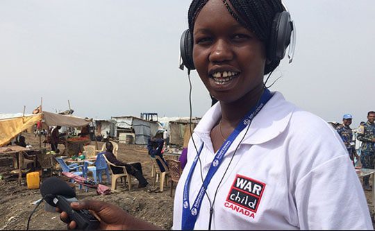 young woman reporter in south sudan