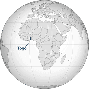 Map of Africa, highlighting Togo