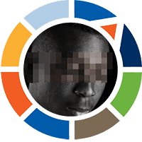 A circle of different colors frames a man's face