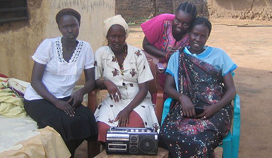 Women listening to radio in South Sudan