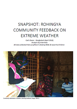 Cover: Snapshot: Rohingya Community Feedback on Extreme Weather