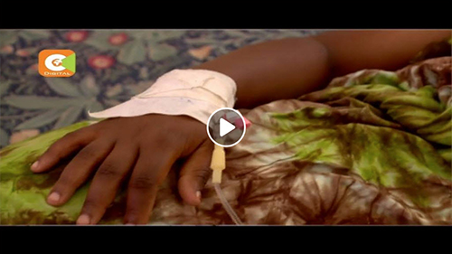 Screenshot from video - a hand with a bandage