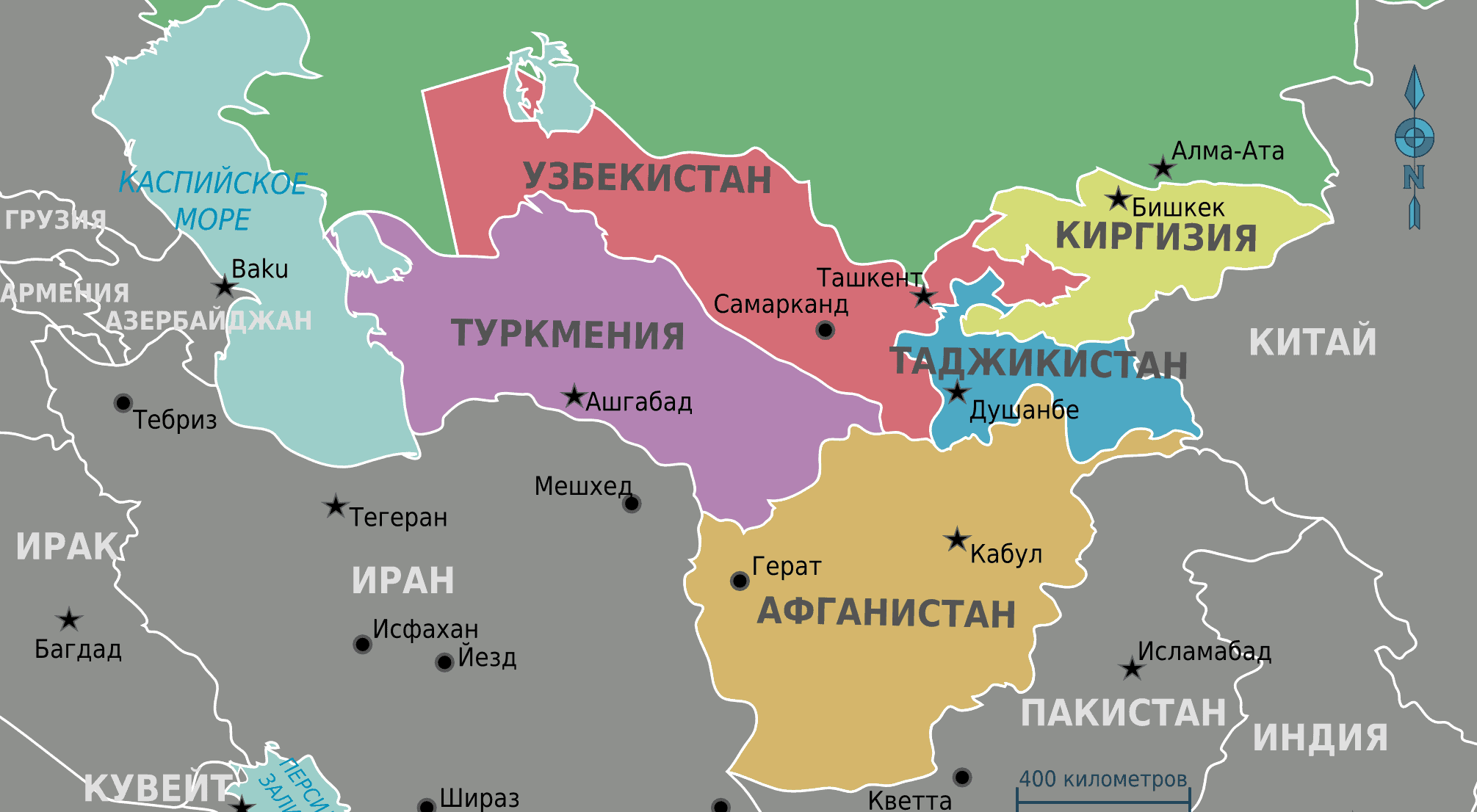 Узбекистан туркмения киргизия таджикистан. Казахстан и Узбекистан на карте. Туркмения и Узбекистан на карте. Узбекистан на карте средней Азии. Страны центральной Азии на карте.