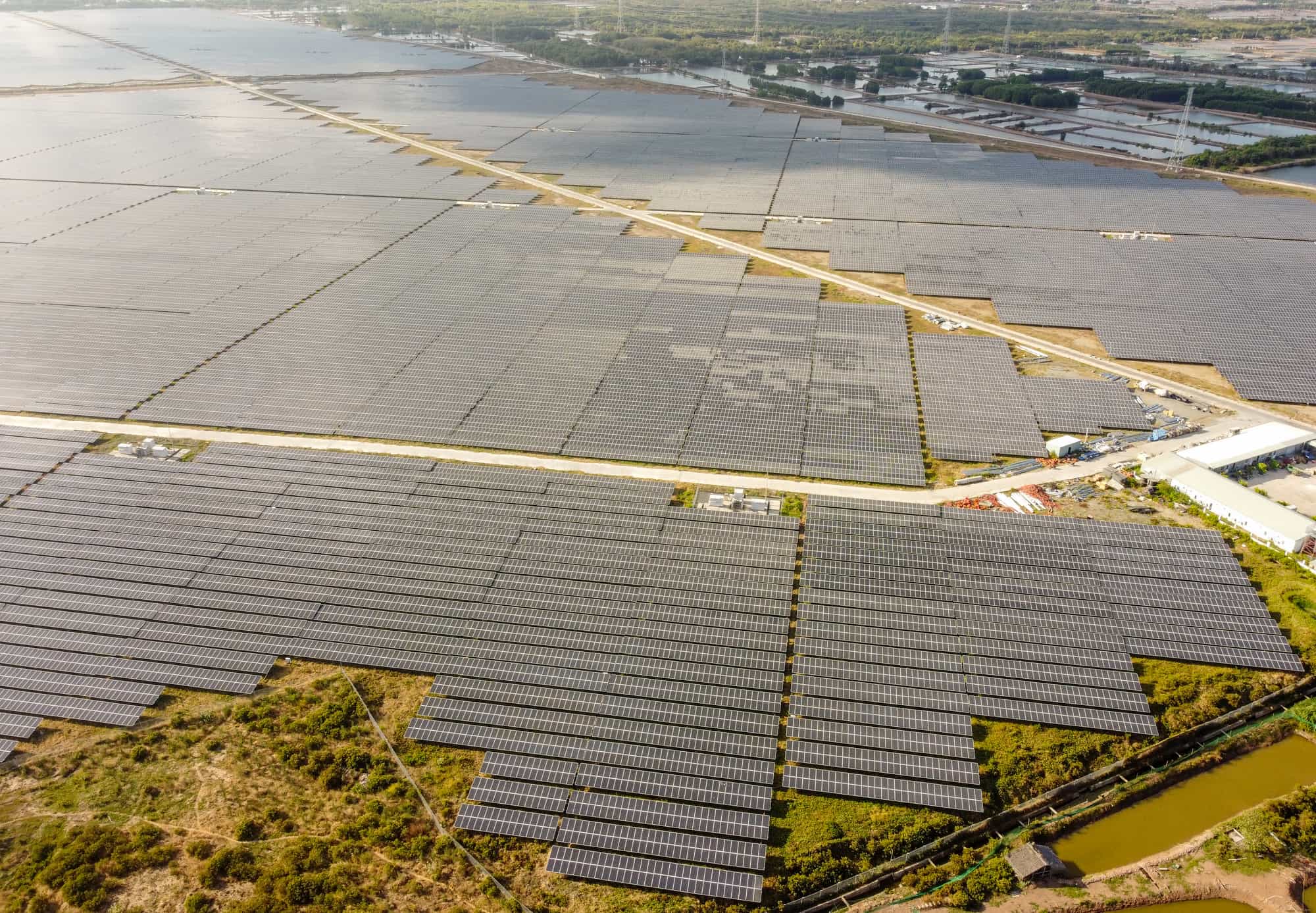 Large expanse of solar panels.