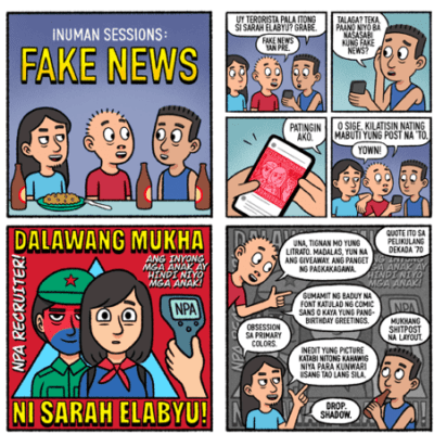 Fake news cartoon.