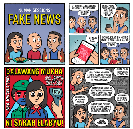 Fake news cartoon.