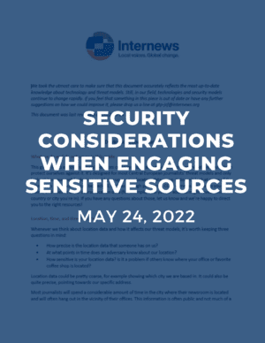 Security Considerations When Engaging Sensitive Sources