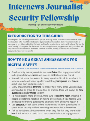 How to be a great Ambassador for Digital Safety for Journalists